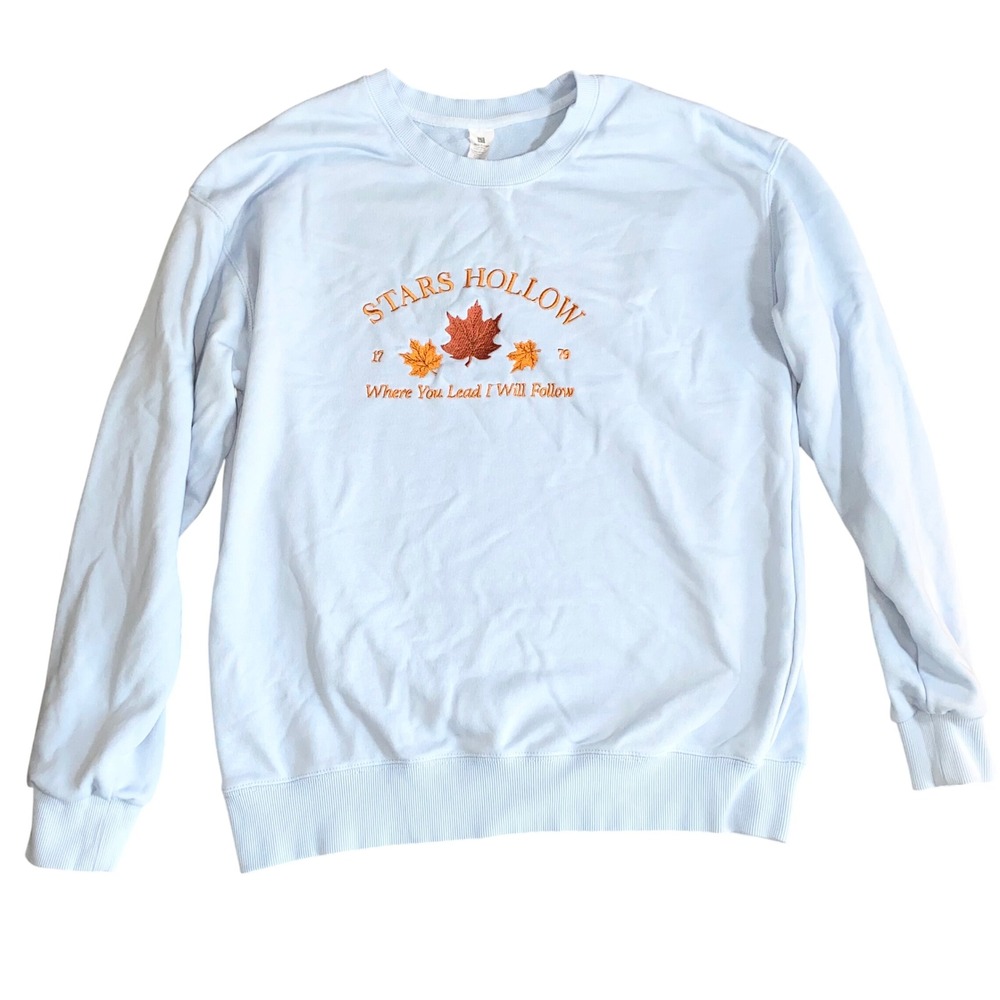 Gilmore Girls‎ Stars Hollow Sweatshirt Blue Embroidered Autumnal Small Fall Rory